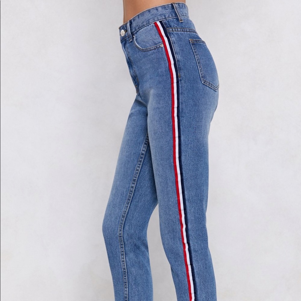 Nasty gal  Stripe High-Waisted Jeans